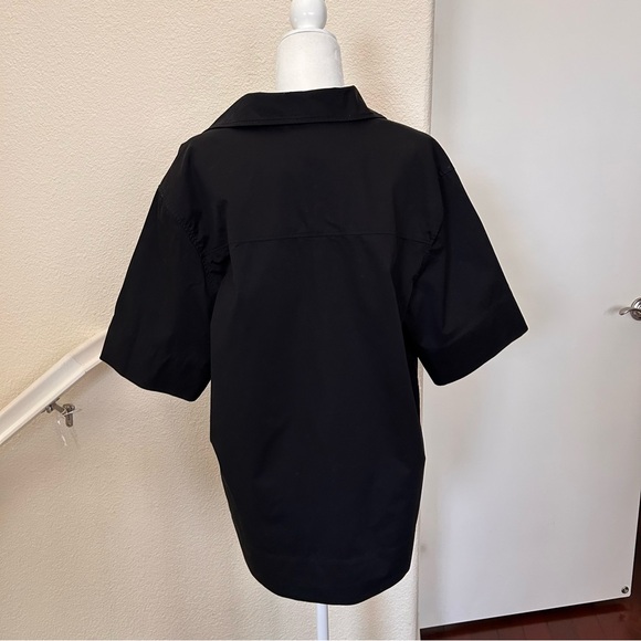 $129 COS Short-Sleeved Resort Shirt size 6 oversized color black 100% cotton - Picture 5 of 10